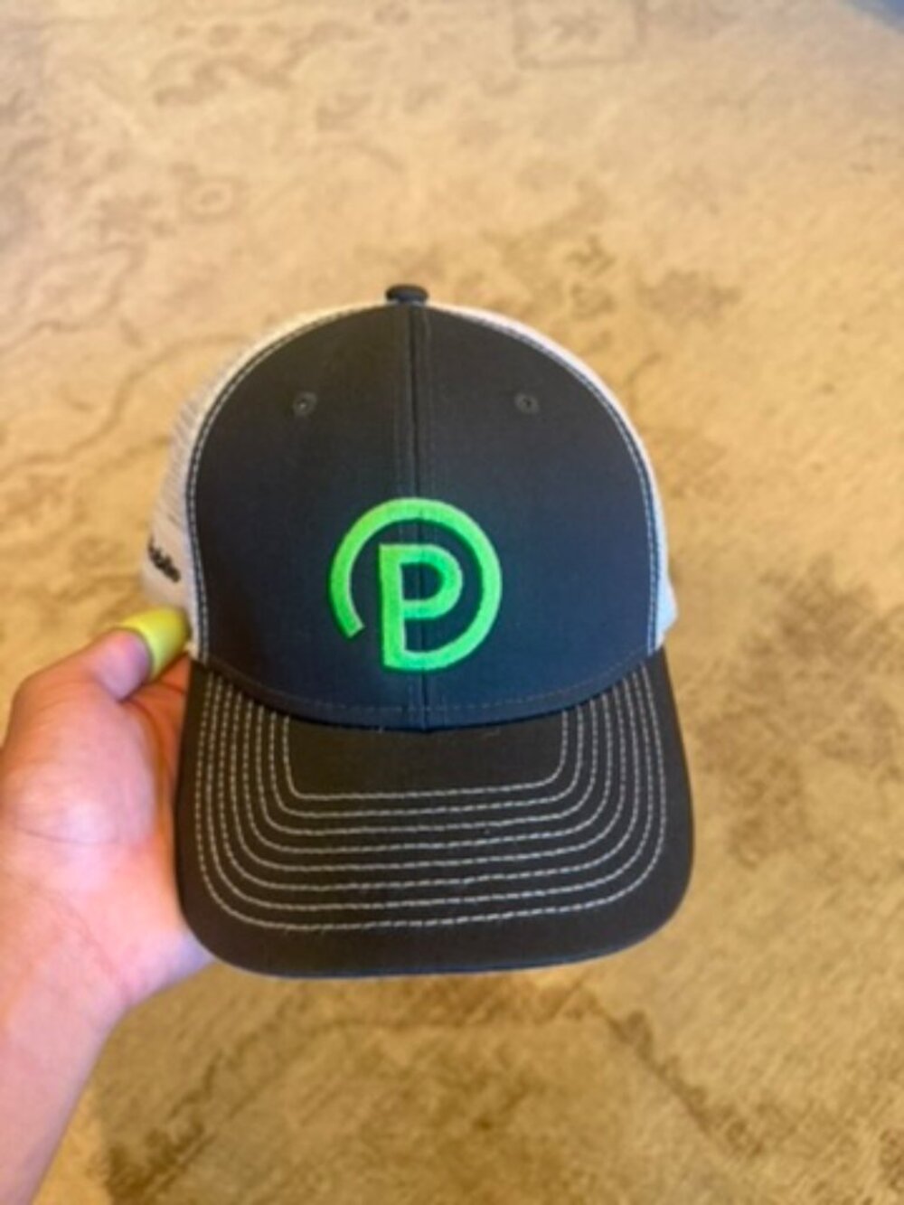 Ouray Black White Mesh Trucker Cap Green P